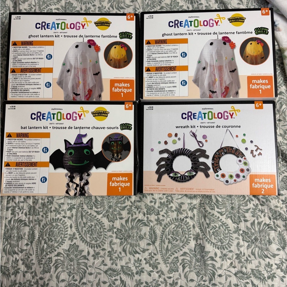 Creatology Halloween Lantern & Wreath Craft Kits - Ghost, Bat, Wreath